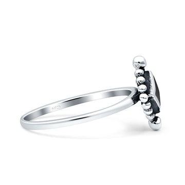 Princess Design Thumb Ring Statement Fashion Oxidized Simulated Black Onyx Solid 925 Sterling Silver